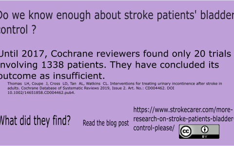 Cochrane review on interventions for urinary incontinence after a stroke